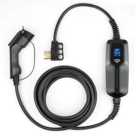Amazon 32 Amp Ev充電器レベル2 Nema14 50 2v 240vアップグレードされたポータブルev充電ケーブルステーション J1772 Ev車のすべての電気自動車充電器と互換性あり Nema14 50 40a カーバッテリー充電器 車 バイク