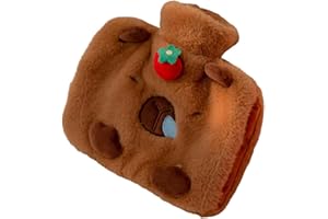 Hot Water Bottle with Cover, 2L Hot Water Bag with Cute Capybara Plush Cover for Pain Relief, Period Cramps and Winter Warmth
