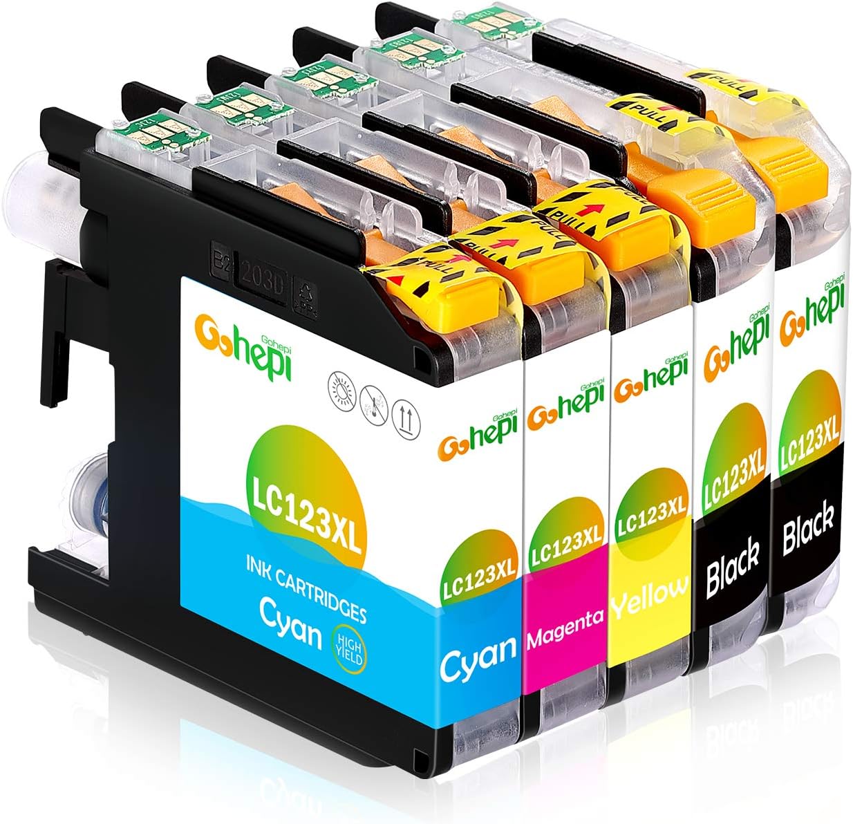 Gohepi Replacement for Brother LC123 Ink Cartridges Compatible for Brother MFC-J6920DW, MFC-J6520DW, DCP-J132W, DCP-J4110DW, MFC-J4510DW, MFC-J6720DW, MFC-J470DW, MFC-J4610DW, DCP-J152W