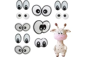 Zhbrchz 120pcs 14mm-38mm Plastic Safety Eyes Cartoon Eyes Crafts Safety Eyes with Washers for Amigurumi Crochet Bears Stuffed Animals DIY Clay Doll Making