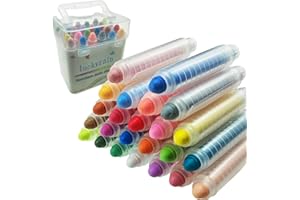 LUCKYRAIN Non-toxic Dustless Chalk With Holder for Kids Colored Chalk Whiteboard Art Tool for Blackboard Kids Children Drawing Writing,24PCS