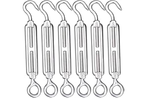 6Pcs M4 Turnbuckles,Alele Stainless Steel 304 Clothesline Tightener,Suitable for Tighten Taut Rope (M4 Turnbuckle oc 6pack)
