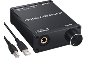 LiNKFOR USB DAC and Headphone Amplifier, Coaxial/Optical/6.35mm Headphone Output, USB to Coaxial S/PDIF Digital to Analog Converter Comaptible with Windows XP 7 10 and Mac PS4 PS3