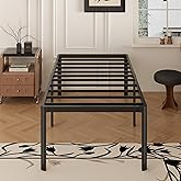 Yicensen 20 Inch Twin Bed Frames Rounded Corner Legs Heavy Duty Platform Twin Metal Bed Frame for Kids, Easy Assembly, Noise Free, No Box Spring Needed, Black.