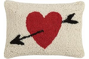 Peking Handicraft 30JES815C12OB Heart Cupid's Arrow Hook Pillow, 12-inch Length