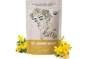 ZHIVANA ORGANICS St Johns Wort Tea (Hypericum Perforatum) - Saint John's Wort Herb for Women, St Johns Bush Herb, Hierba de San Juan – Large Bag 10 ounces (Makes 140 Cups)