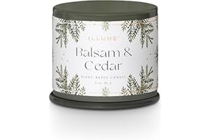 ILLUME Demi Vanity Tin Candle, Balsam & Cedar, Signature 3 oz.