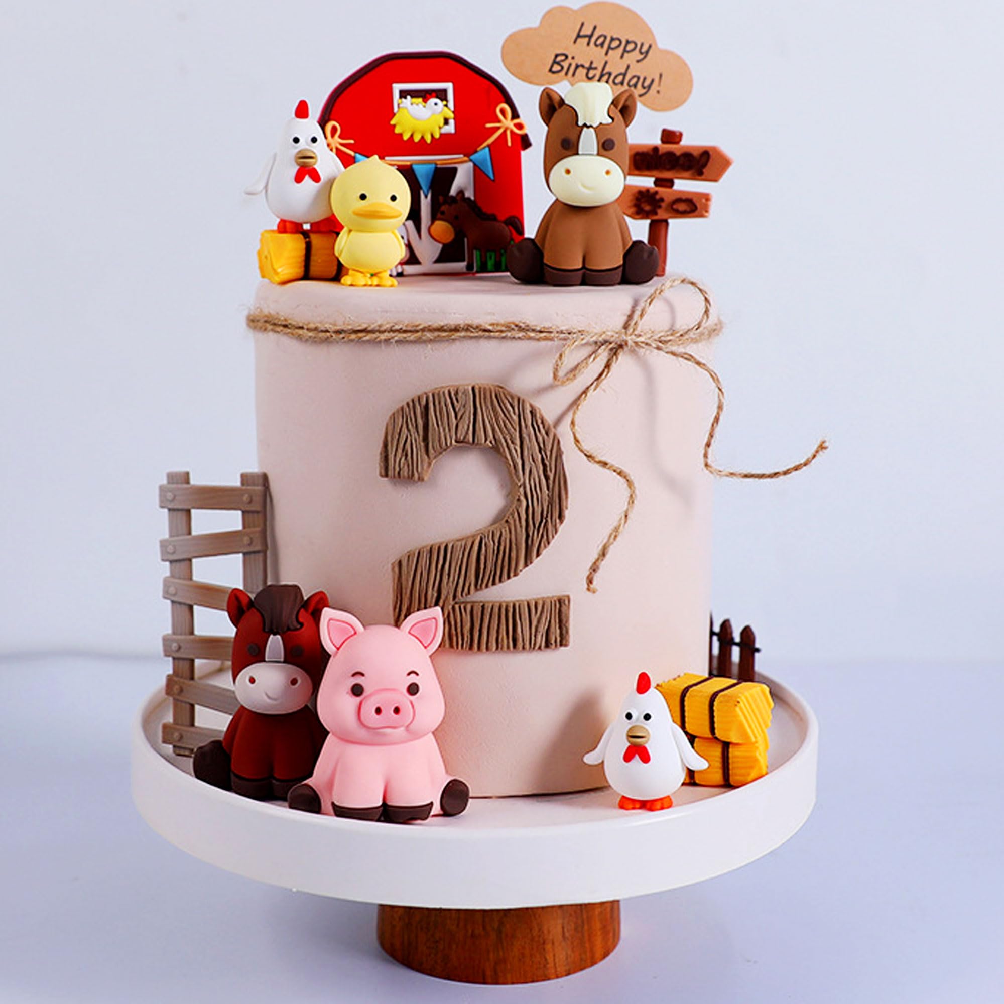 Roaring Good Time Bauernhof Geburtstag Deko - Farm Birthday Kuh Schafe Kuchen Tortendeko 6