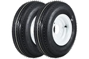 TrailBlaze 4.80-8 Trailer Tire & Wheel Set – 6PR Load Range C, 5 Lug White Modular 8" Rims – Bias Ply for Utility, Boat, Camp