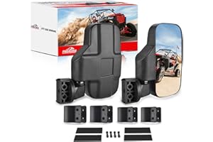 Frokom UTV Side Mirrors,Universal Powersports Rear View Mirrors for 1.6" - 2" Roll Cage Polaris Ranger RZR Pioneer Can Am Commander Kawasaki Mule Teryx Rhino Yamaha Wildcat Cfmoto Kubota RTV
