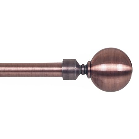 Lavish Home Sphere Curtain Rod For Window 3 4 Inch Antique