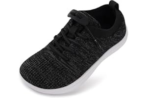 WHITIN Toddler/Little Kid Wide Barefoot Shoes | Slip on Zero Drop Minimalist Sneakers for Boys Girls | Adjustable No-Tie Lacing Design