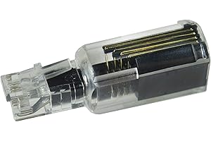 Softalk Rotates 360 Degrees Phone Untangler-1 Pack-1xRJ-11 Male Phone-1xRJ-11 Female Phone-Gold-Plated Contacts-Clear,Black