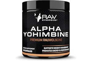 THE GENIUS BRAND Raw Synergies Alpha Yohimbine - Fitness Support Supplement for Long-Lasting Energy, Alert Mind & Metabolic Health Support - Clean, Natural Supplement - 60 Capsules