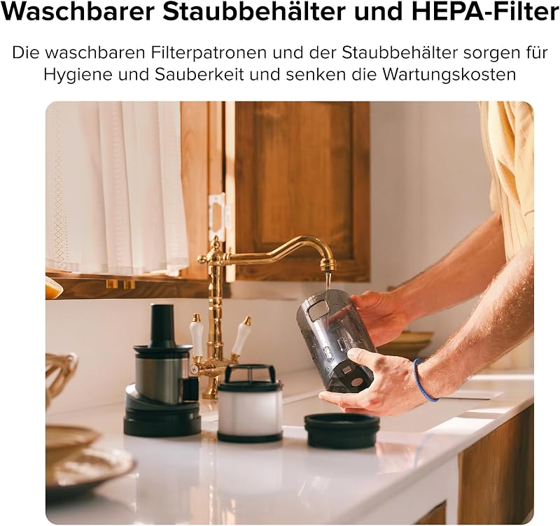 H60 Ultra Akku Staubsauger, 210AW Saugleistung, bis 90Min Laufzeit
