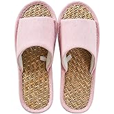 MAGILONA Women Mens Unisex Washable Cotton Open-Toe Home Slippers Indoor Shoes Casual Flax Soft Non-Slip Sole Shoes