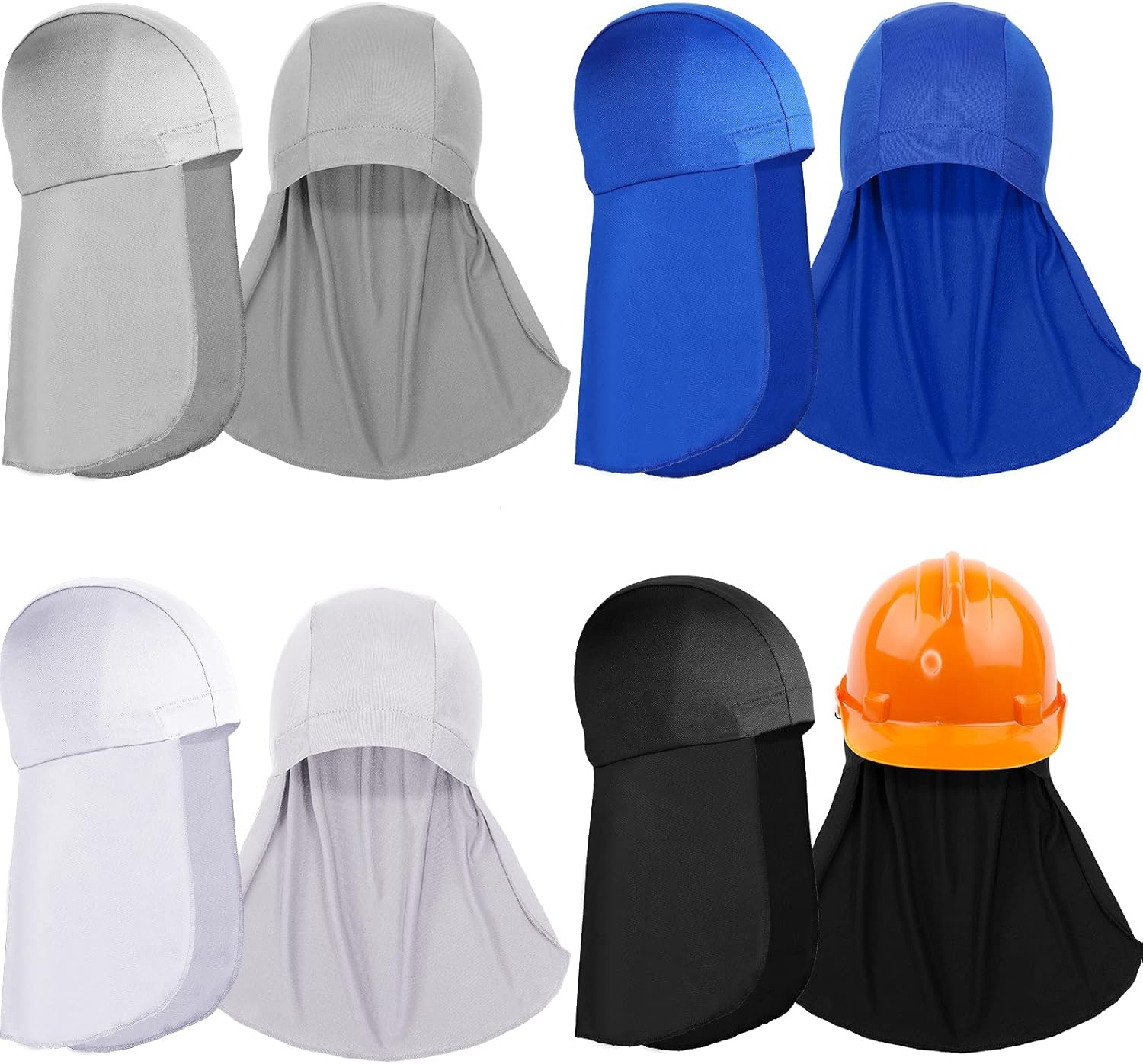 4 Pieces Hard Hat Liner with Neck Flap Cooling Skull Caps Liner Sweat