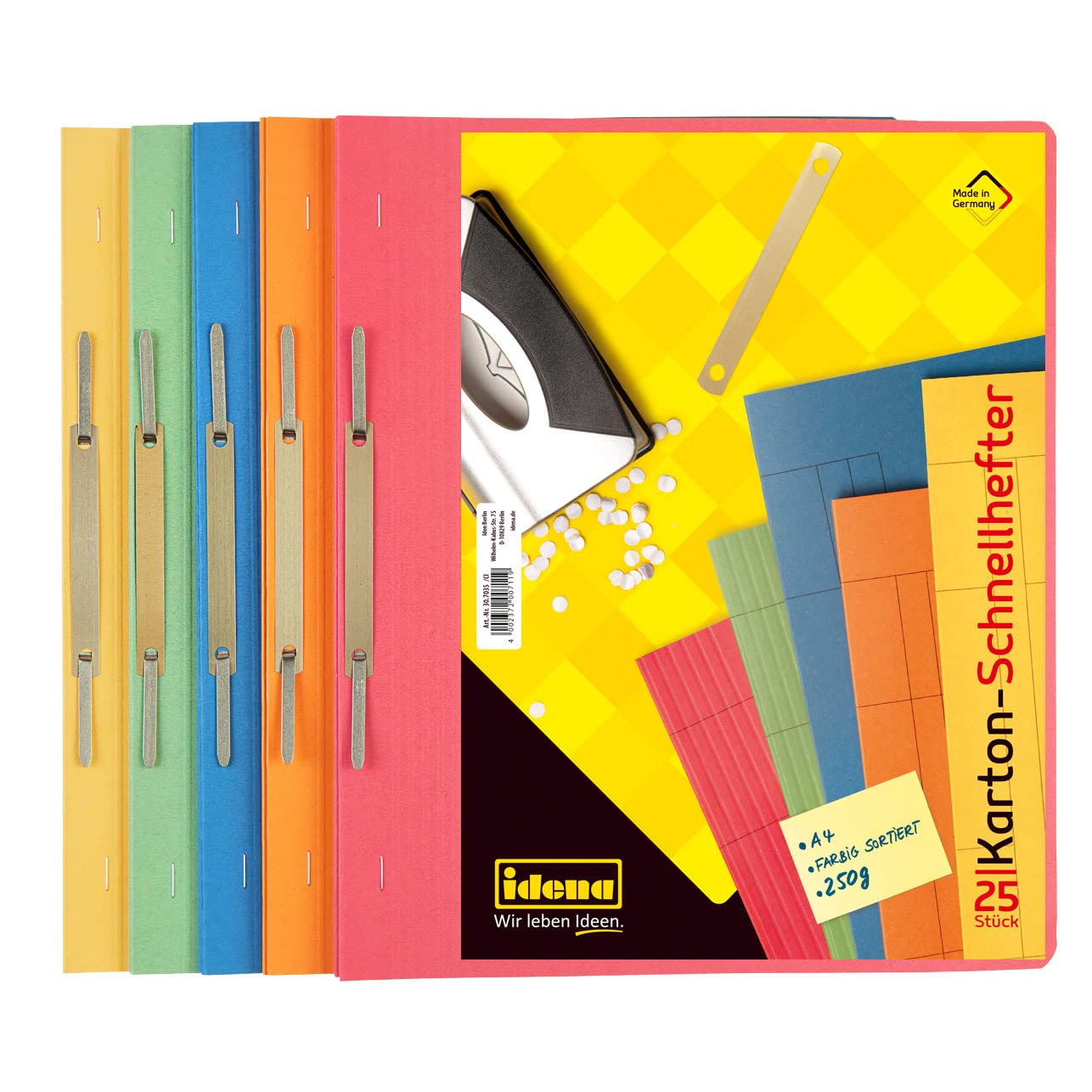 Idena Box File Folder A4 Assorted Pack of 25