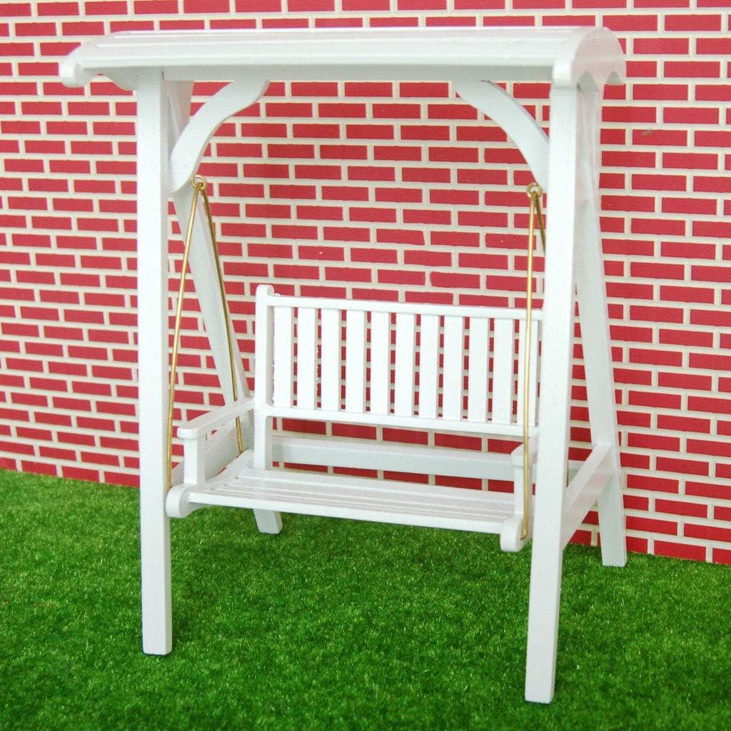 Miniature Wooden Swing Rocking Chair Fairy Garden Furniture 1/12 Dollhouse