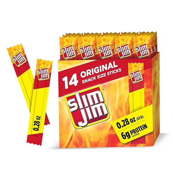 SLIM JIM SMOKED MEAT STICKS, ORIGINAL FLAVOR, 6G...