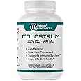 Hybrid Nutraceuticals Bovine Colostrum Supplement - Muscle Building - Immune Support - Powerful Digestion - Lactoferrin Supplement (120 Colostrum Capsules - 500mg - 30% IgG)