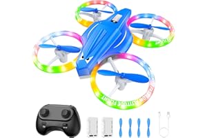 ALTITACO Drones for Kids With Cool Light, Kids Drone with 3D Flip, Altitude-Hold, Self-Rotation, Headless Mode, 3 Speed Modes, One-Click Take-off/Landing, Mini Drone for Christmas, Beginners, Indoor