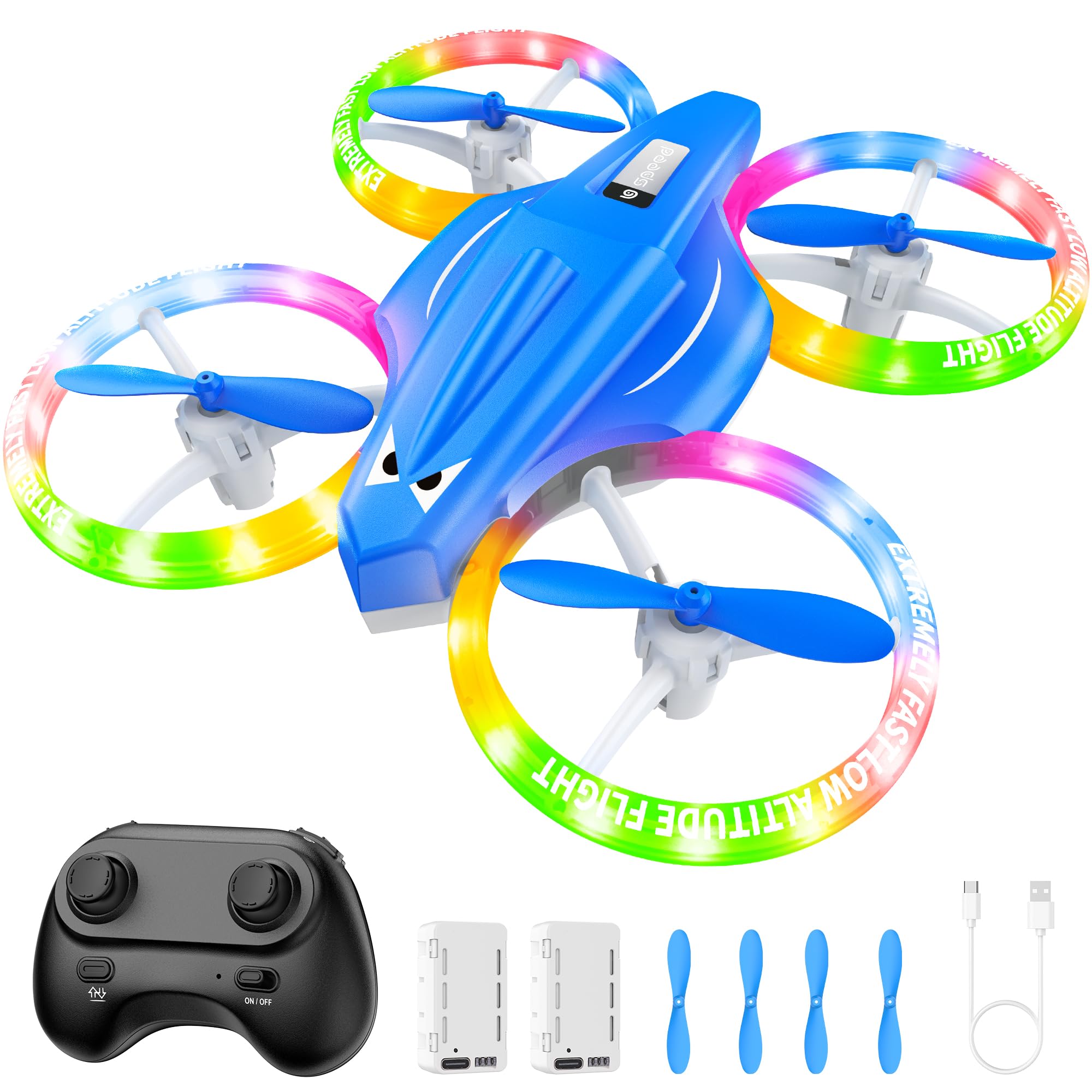 Photo 1 of ALTITACO Drones for Kids With Cool Light, Kids Drone with 3D Flip, Altitude-Hold, Self-Rotation, Headless Mode, 3 Speed Modes, One-Click Take-off/Landing, Mini Drone for Christmas, Beginners, Indoor