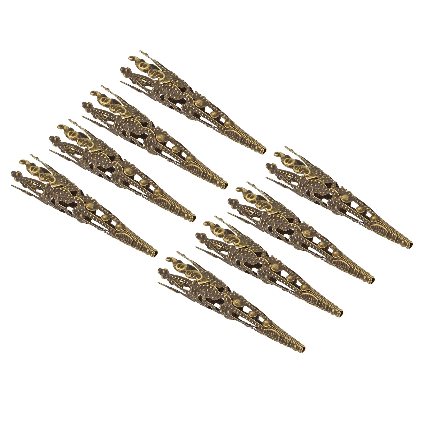M METERXITY 8 Pack Corsage Decorative Holder - Alloy Brooch Pin Vase, Apply to Weddings Corsage/Parties/DIY Flowers (1.65 Inches, Cyan)