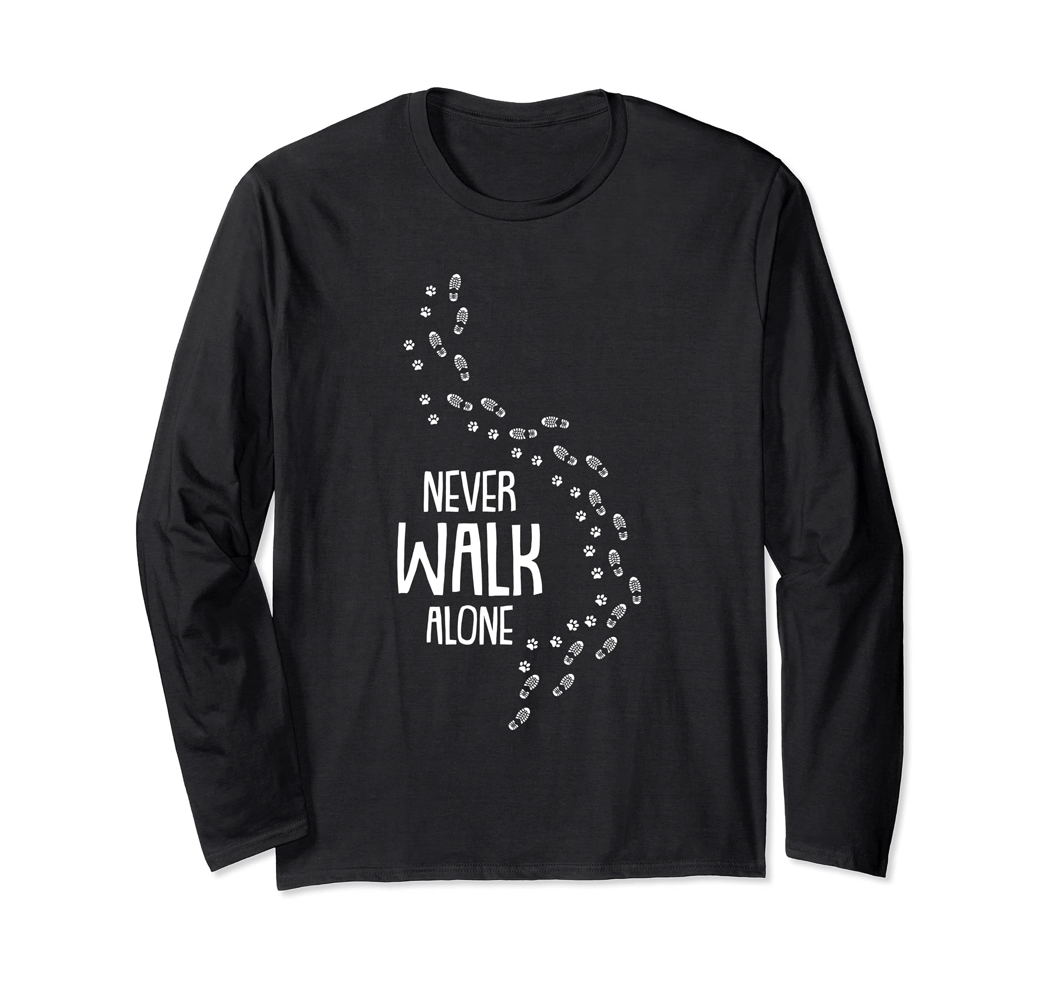 Walk by your side Dog Paw Print Doggie Puppy Animal Lover Long Sleeve T-Shirt