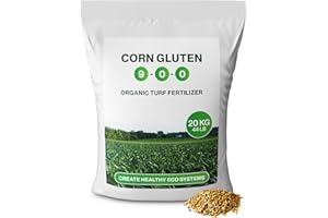 Corn Gluten Lawn 9-0-0-20 KG/44 LB Grass Fertilizer - Organic Turf Builder with Slow Release Nitrogen - Organic Fertilizer fo