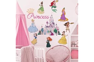 Runtoo Princess Wall Decals for Girls Bedroom Crown Castle Wall Art Stickers Kids Baby Nursery Home Decor