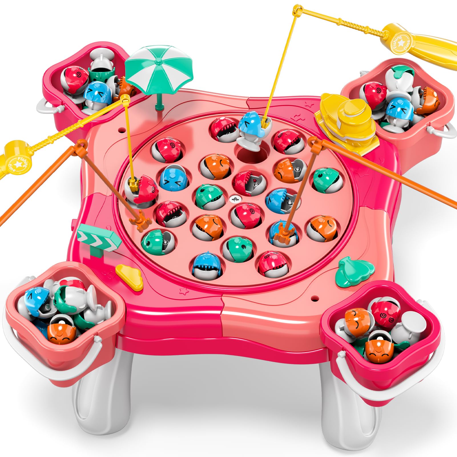 WATUDOU Magnetic Fishing Game for Kids Toddlers 3-5, 70 pcs Fishing Toys for Kids Toddlers 3-5, Table Toys Board Game Birthday Gifts for 3 4 5 6 7 8 Years Old Kid Toddler
