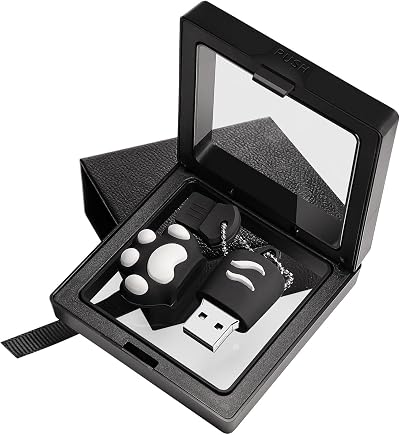 AdrreyuFny 64GB USB 2.0 Flash Drive Cat Paw Design Pen Drive Data Storage Gift