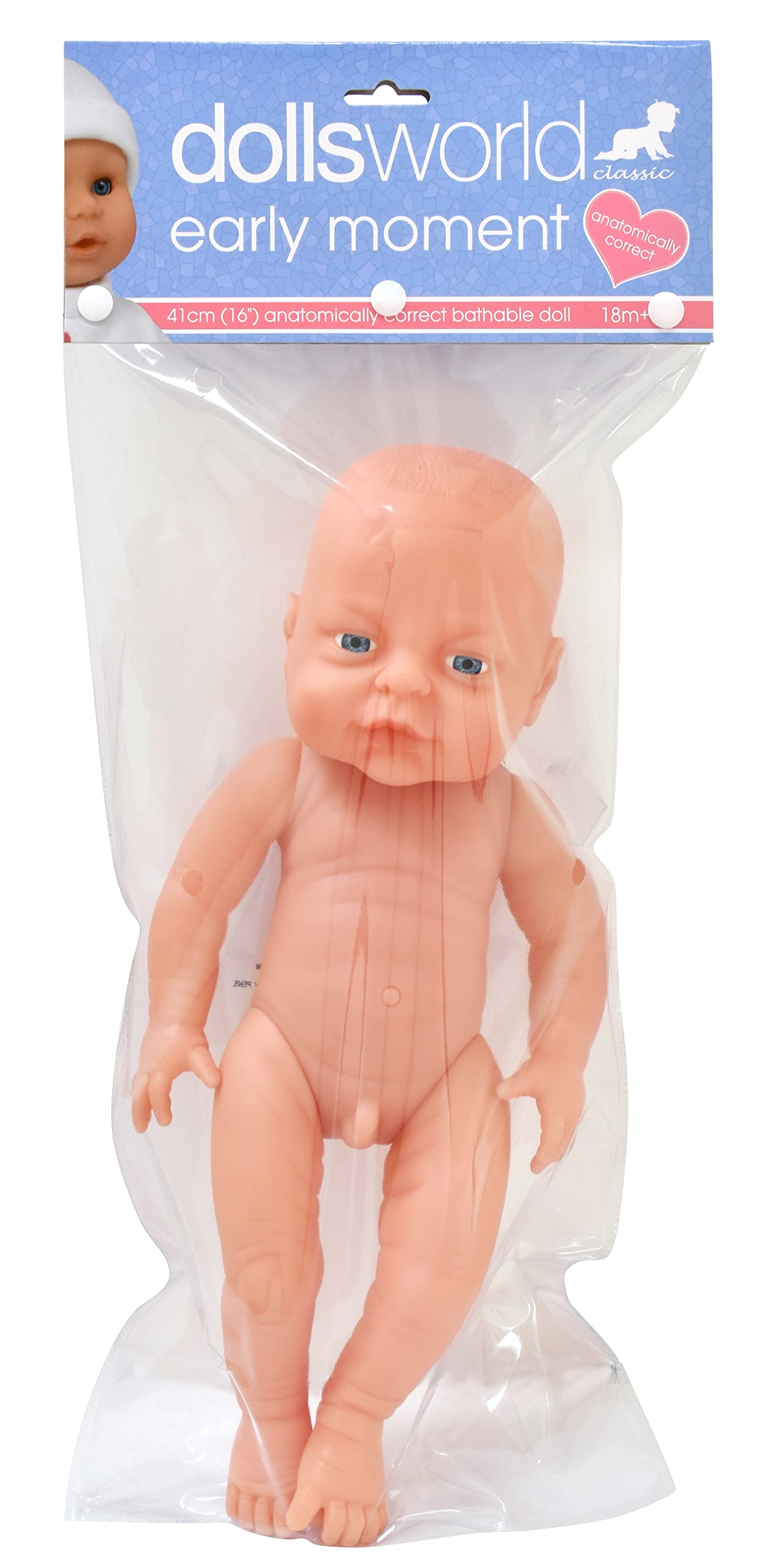 DOLLSWORLD CLASSIC from Peterkin | EARLY MOMENT | 41cm anatomically correct, male doll | Dolls & Accessories | Ages 18m+