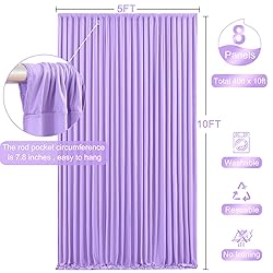 40ft x 10ft Wrinkle Free Lavender Wedding Backdrop