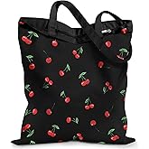 Miss Adola Canvas Tote Bag with Zipper – Cute Canvas Bags for Women Aesthetic Design Reusable Totes for Shopping Work Travel