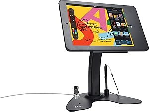 CTA Digital: Dual Security Kiosk Stand with Locking Case and Cable for iPad 10.2-Inch (7th & 8th), iPad Air 3 (2019) and iPad Pro 10.5, Black