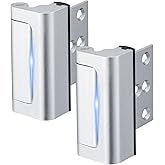 Husfunov 2 Pack Home Security Door Lock,Childproof Door Reinforcement Lock,with 3" Stop Withstand 800 lbs,for Inward Swing Do