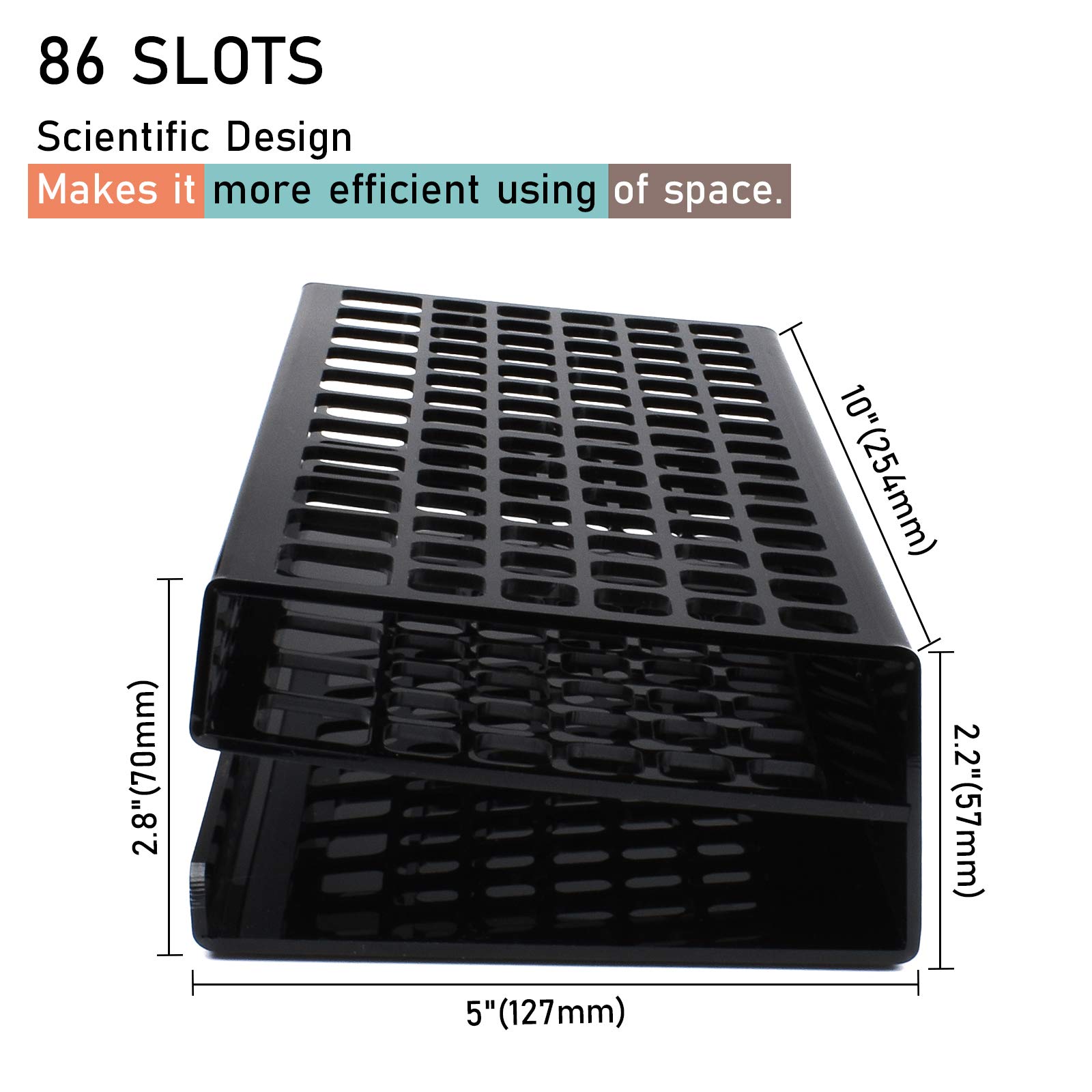 L\'ÉMOUCHET 86 Hole Acrylic Pencil & Brush Pen Holder - Desk Stand Organizer Holder for Pens, Paint Brushes, Crayons Colored Pencils, Sketch Pencils, Tombow Watercolor Brush Pens