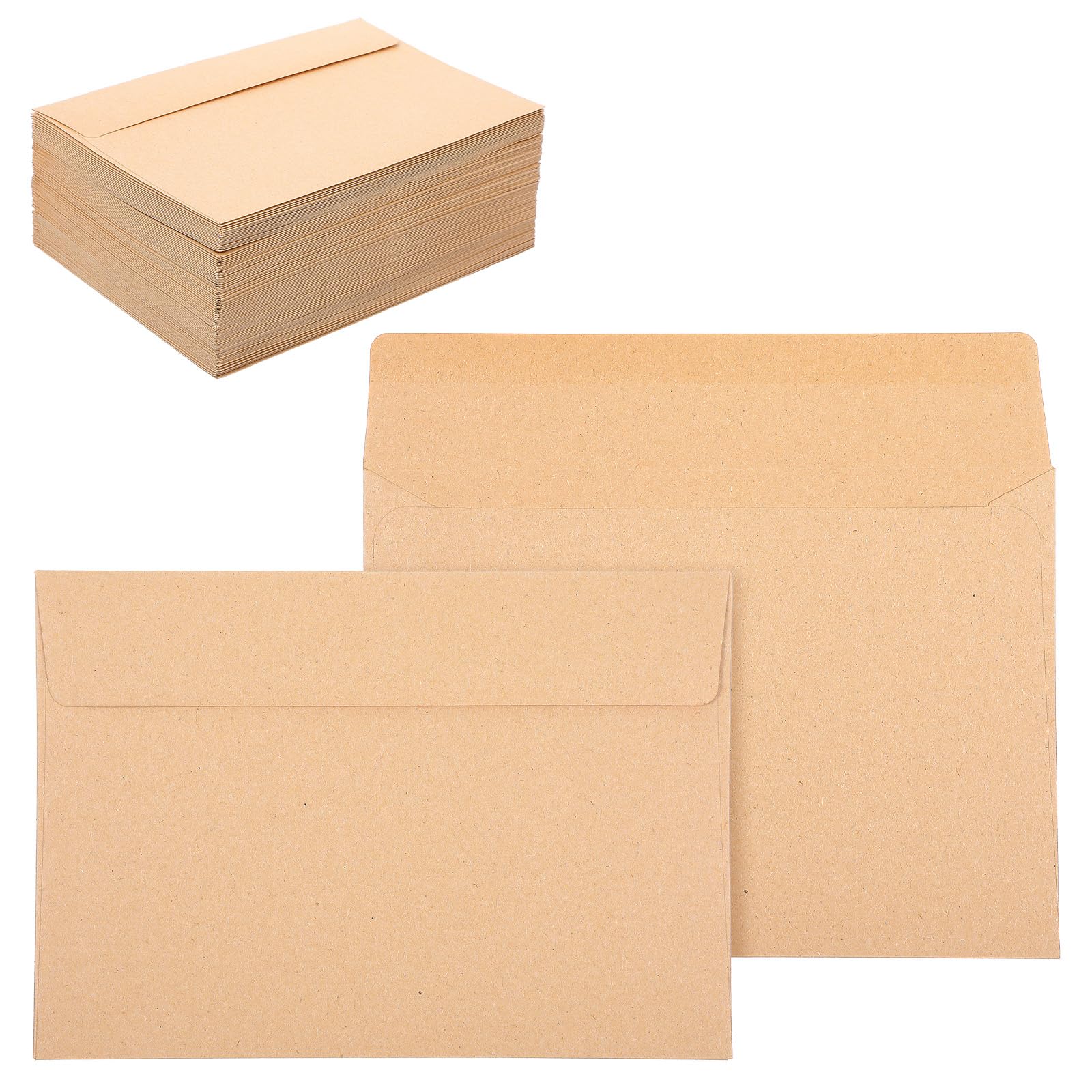 Photo 1 of 100 Pcs 5" x 7" Envelopes for Invitations - Elegant Wedding Invitation Envelopes, Self-Sealing Kraft Paper Envelope for Greeting Cards, Photos, Postcards (Gold)