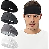 Qearl Sports Headbands for Men, Moisture Wicking Sweatbands for Women, Running Headband for Running,Cycling,Football,Yoga