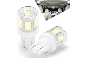 Heifymi 194 LED License Plate Light Bulbs 6000K White Super Bright T10 168 2825 W5W LED Bulbs Replacement for Car Interior Dome Map Door Courtesy Lights, AC/DC 12-24 Volt, 2 Pack
