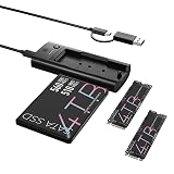 M.2 NVMe/SATA & 2.5”/3.5” Hard Drive Docking Station, ICY BOX SATA to USB Adapter, 10Gbps Hard Drive Reader for M Key & B+M Key NVMe and SATA HDD SSD Hard Drive, Tool-Free Aluminum M.2 SSD Enclosure