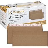 Xxcxpark 120 PCS #10 Brown Self Seal Kraft 4-1/8 x 9-1/2 inches Security Envelopes, Windowless Invisible Envelopes Super Strong Quick Seal Envelopes Security Tint Pattern Secure