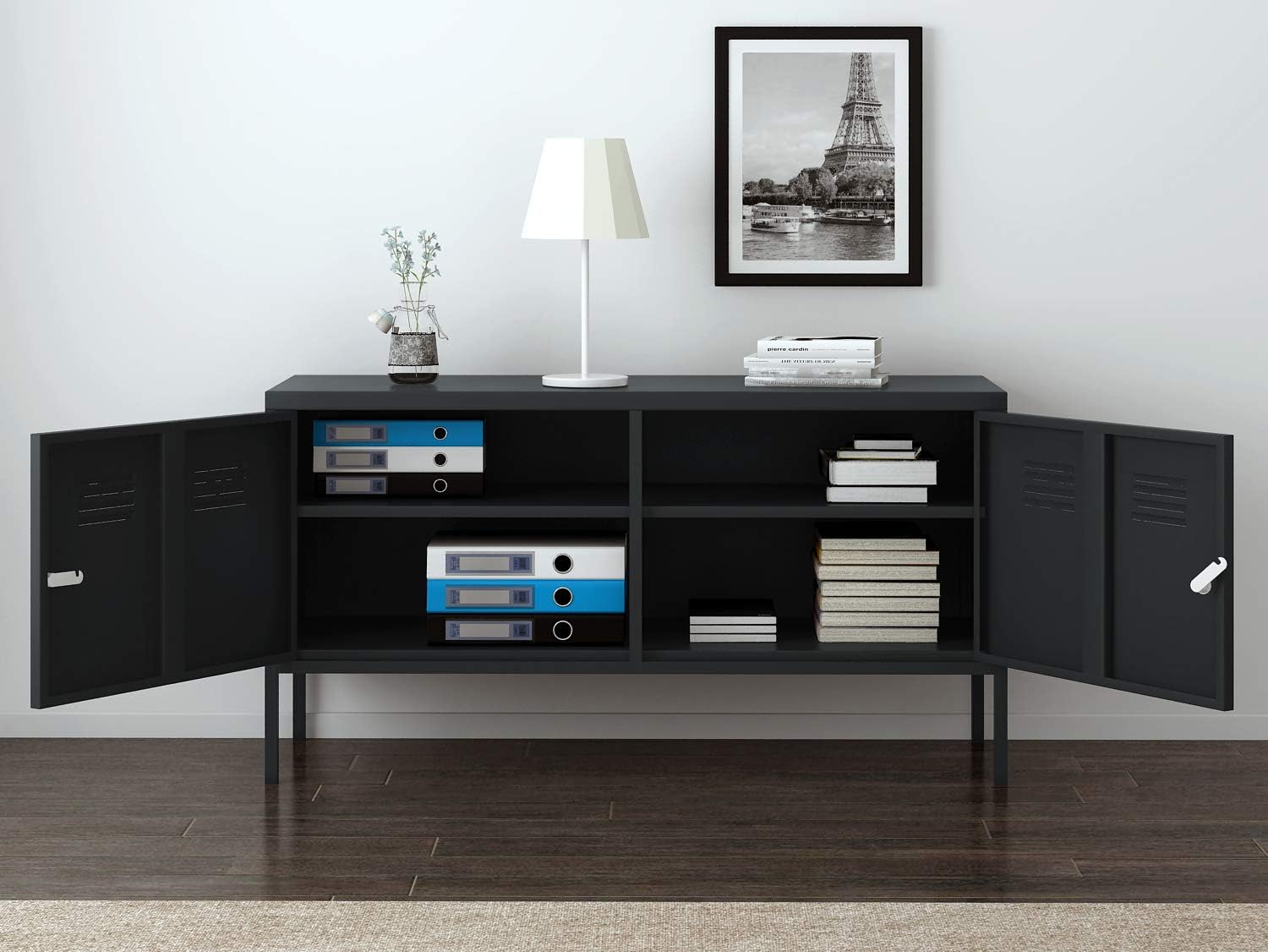 Yulie Armoire De Rangement En Metal Caisson De Bureau Meuble Tv 36 Mordern Industriel Salon Meuble Buffet De Classement 2 Portes Avec Etagere Armoire Basse Cuisine Maison Meubles