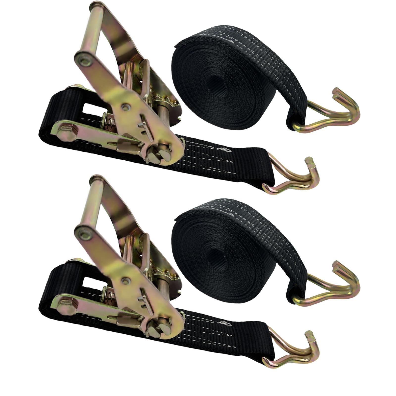 OWSYTOOL 2000KG Heavy Duty Ratchet Straps, 2Pack 6M x 38mm Tie Down Straps with Hook Adjustable straps for Motorcycles, Car, Trailer, Cargoes, Household