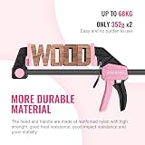 WORKPRO 300 mm Pink Clamps Woodworking Ratchet Bar Clamp Set 68 kg Load 2 Pack view 5
