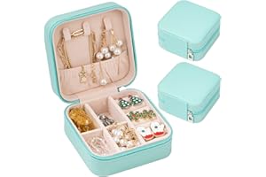 Small Jewelry Box for Women and Girls, Mini Jewelry Travel Case，Purple crown Portable Jewelry Box Organizer for Earring Rings