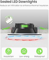 ALUSSO Black LED Downlights 7W 3CCT Dimmable IP65 6 Pack Slim Recessed view 3