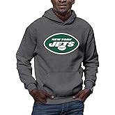 Hybrid Sports NFL - New York Jets - Core Logo - Men's and Women's Pullover Hooded Fleece Sweatshirt - Size Small - New York Jets - Heather Charcoal